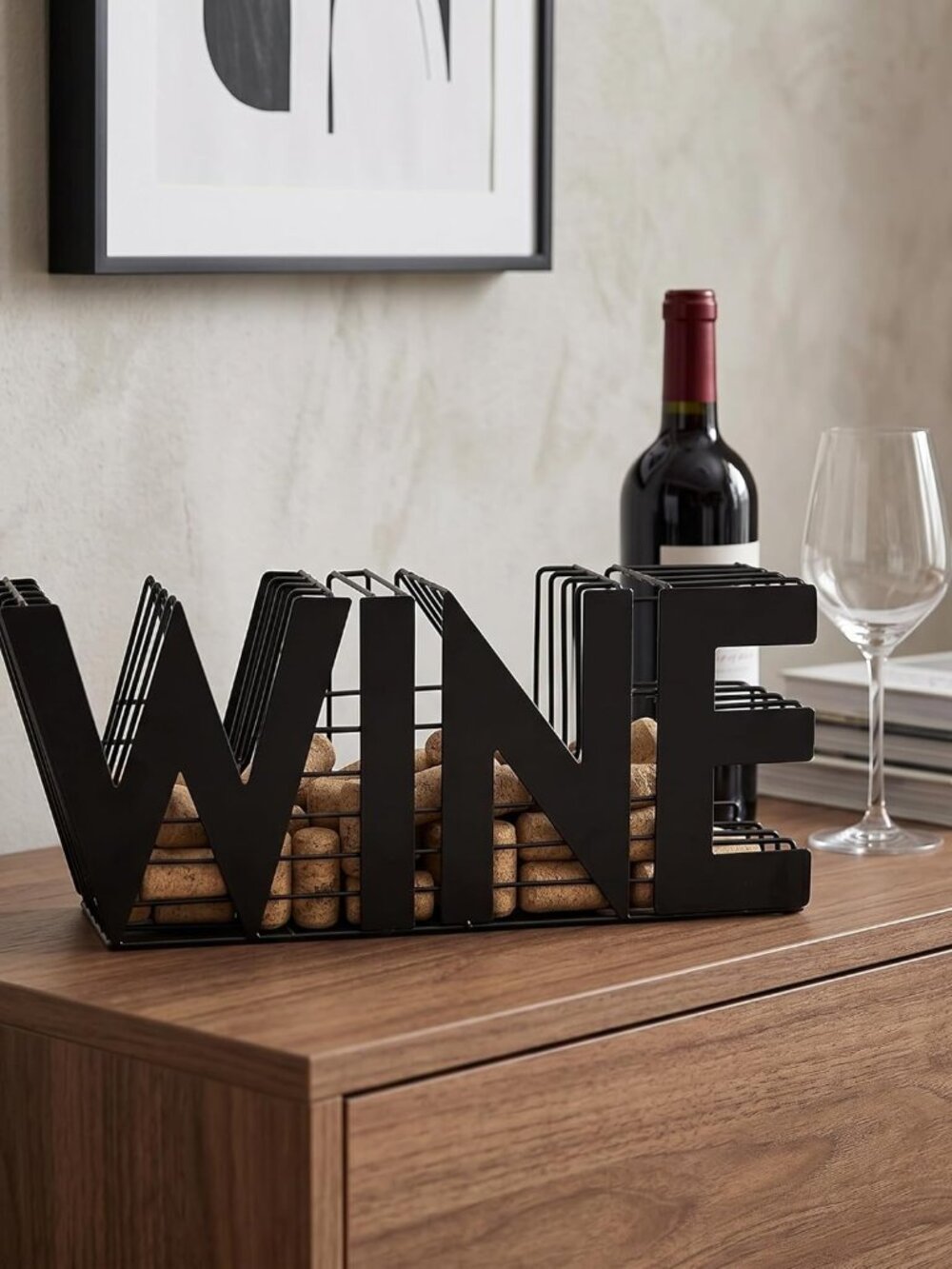 Wine Cork holder-13.5" Length Metal Craft Wine Cork Storage